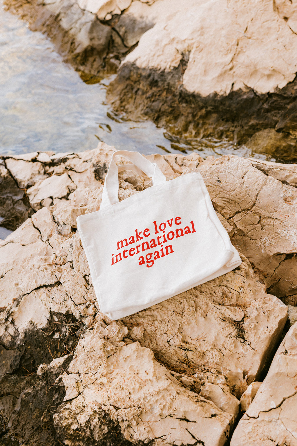 Love International x ACMH Make Love International Again Tote Bag - Ecru